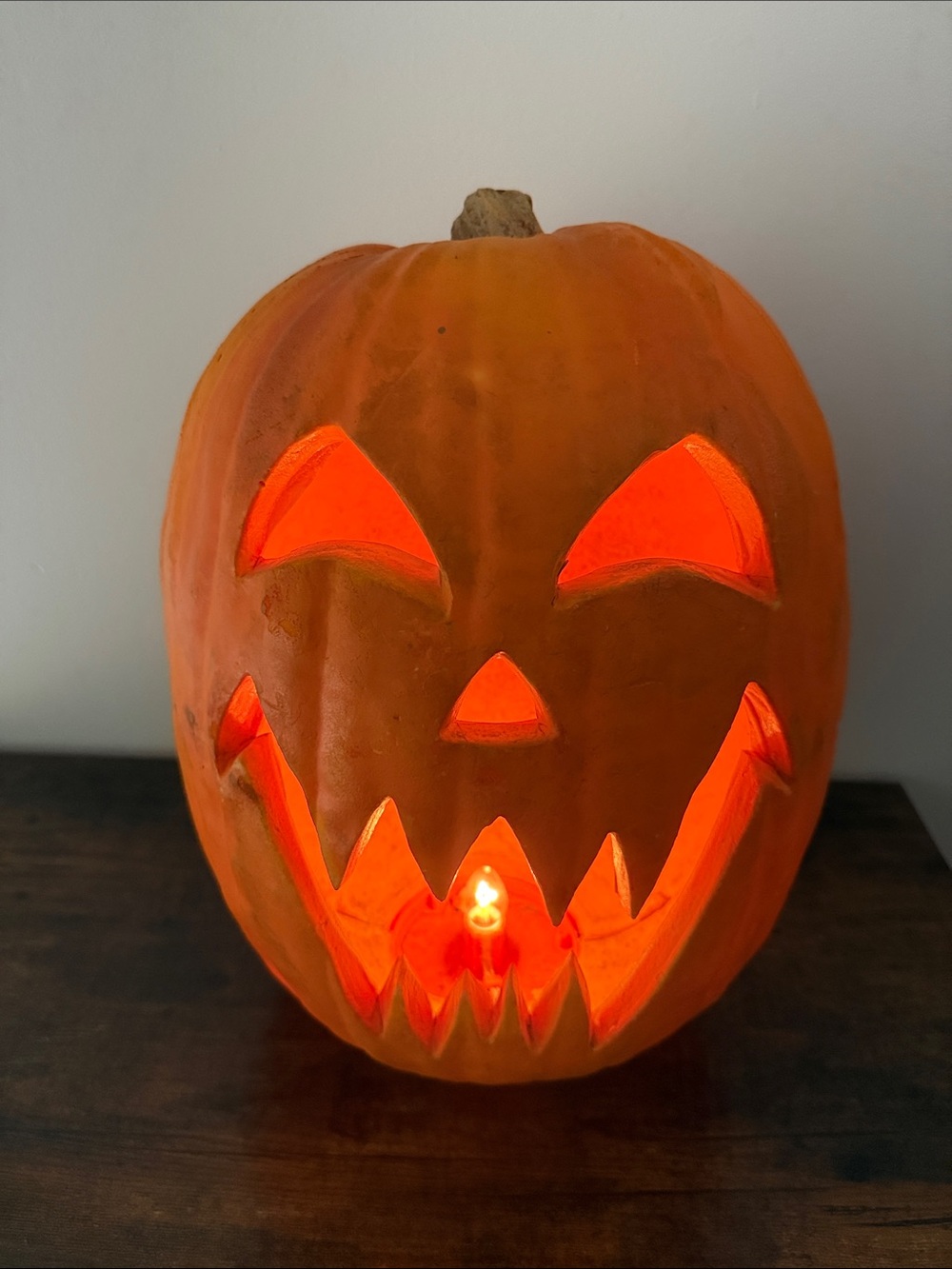 Vintage TrendMasters 1993 Tall Foam Pumpkin Jack O Lantern Large 15" Light Up